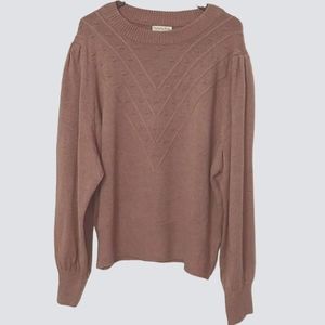 NWT Dusty Rose Balloon Sleeve Stitch Sweater Cozy Ophelia Roe 3X